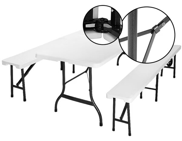 Deuba Pivní set 183 cm - bílý