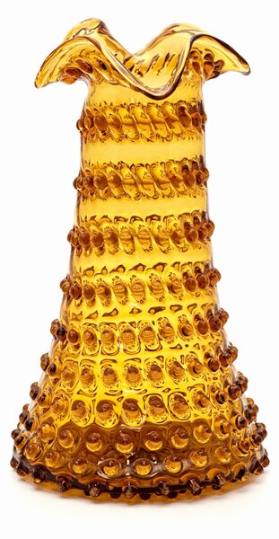 Sklárna Častolovice - Váza 32cm - Hobnail - Ananas - amber