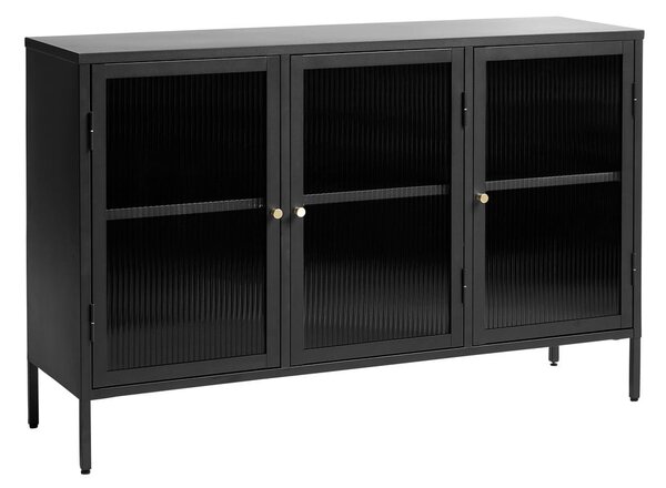 Černá kovová vitrína 132x85 cm Bronco – Unique Furniture