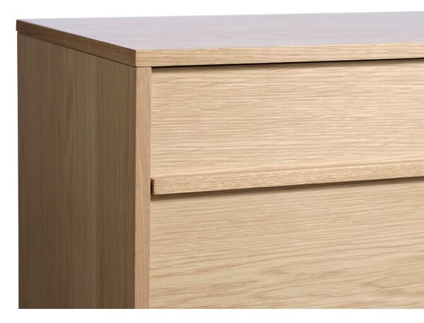 Nízká komoda v dekoru dubu v přírodní barvě 75x140 cm Ponza – Unique Furniture