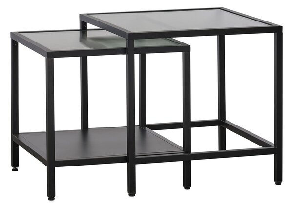 Skleněné odkládací stolky v sadě 2 ks 50x50 cm Bronco – Unique Furniture
