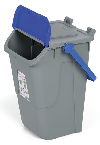 Plastový odpadkový koš na třídění odpadu ECOLOGY II, 35 l, šedá/modrá