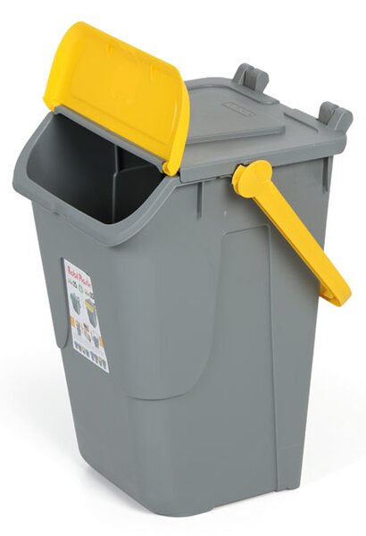 Plastový odpadkový koš na třídění odpadu ECOLOGY II, 35 l, šedá/žlutá