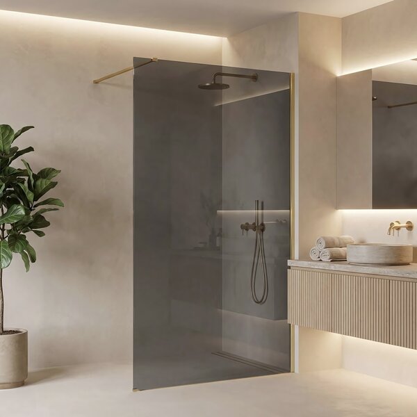 Sprchová zástěna Rea Flexi Grey / Brush Gold 120