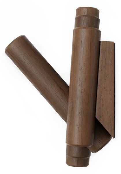 Tmavě hnědý nástěnný věšák z borovicového dřeva 61 cm Picket – Umbra
