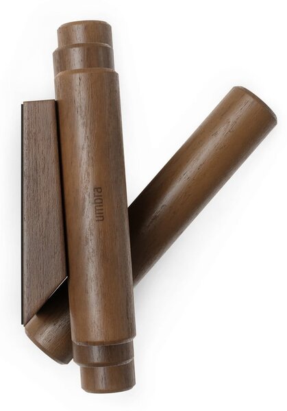 Tmavě hnědý nástěnný věšák z borovicového dřeva 61 cm Picket – Umbra