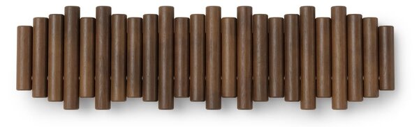 Tmavě hnědý nástěnný věšák z borovicového dřeva 61 cm Picket – Umbra