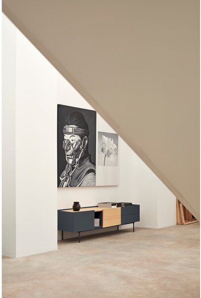 TV stolek v dekoru dubu v antracitovo-přírodní barvě 180x45 cm Otto – Teulat