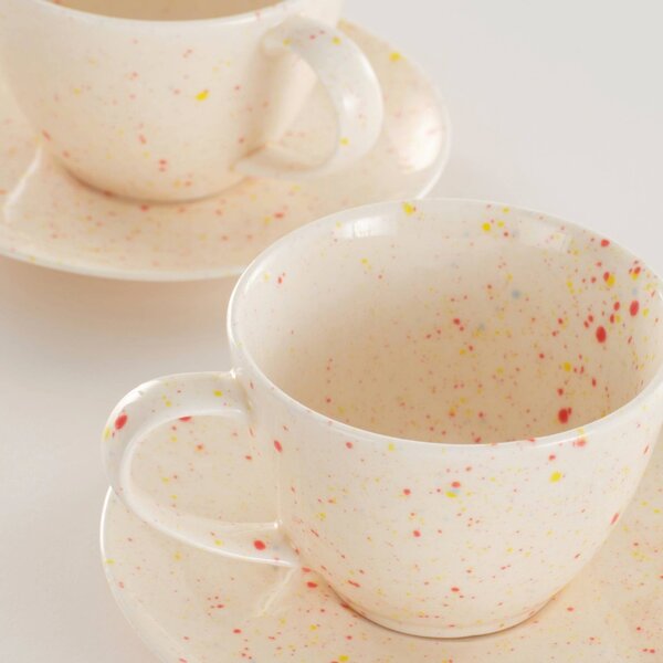 -25 % Dny MOMENTI– Jotex Set dvou porcelánových šálků s podšálky SPRINKLE