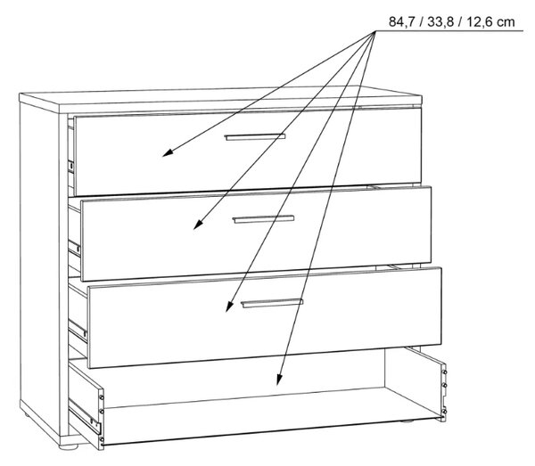 KONSIMO Komoda CHICORY 4S