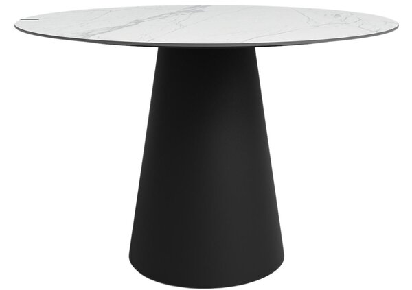 Bílý kulatý mramorový jídelní stůl Marco Barotti 119 cm