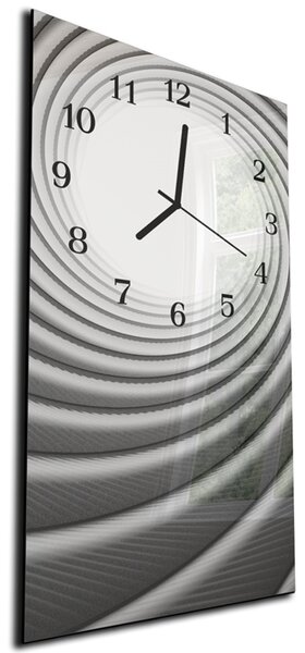 Nástěnné hodiny 30x60cm abstraktní hledisko zbraně - kalené sklo