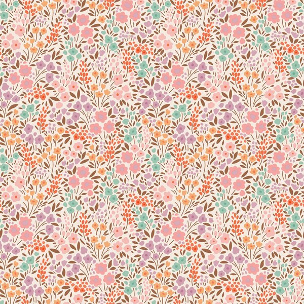 Květinová tapeta, červeno-oranžová, 131579, Floral Fever, Esta Home