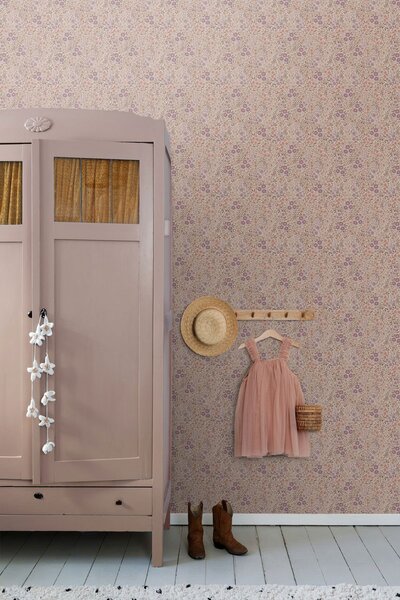 Květinová tapeta, purpurová fialová, 131458, Floral Fever, Esta Home