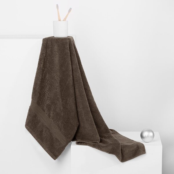 Hnědé froté bavlněné ručníky a osušky v sadě 10 ks Marina – DecoKing