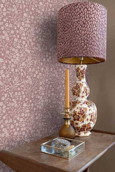 Tapeta s drobnými květinami, béžovo-růžová (pudrová), 131133, Floral Fever, Esta Home