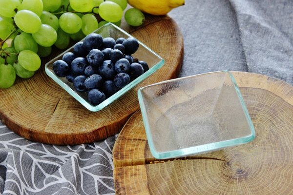 BDK-GLASS Skleněná rautová hluboká miska na máslo 9x9cm - čirá