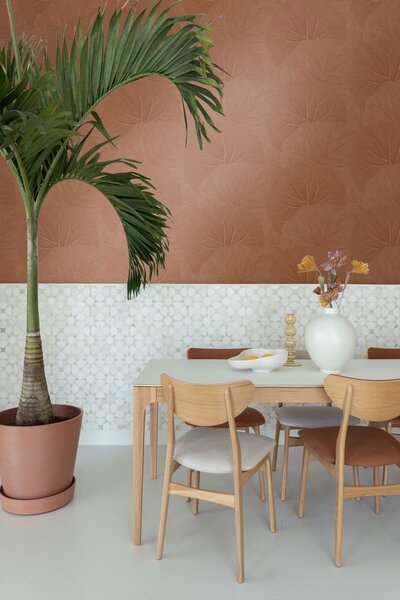 Tapeta s listy, kaštanová hnědá, 139915, Floral Fever, Esta Home