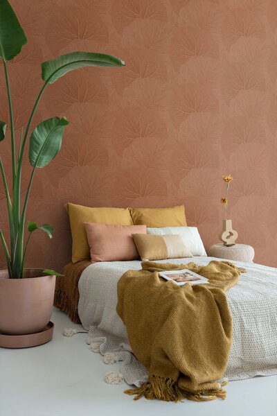 Tapeta s listy, kaštanová hnědá, 139915, Floral Fever, Esta Home