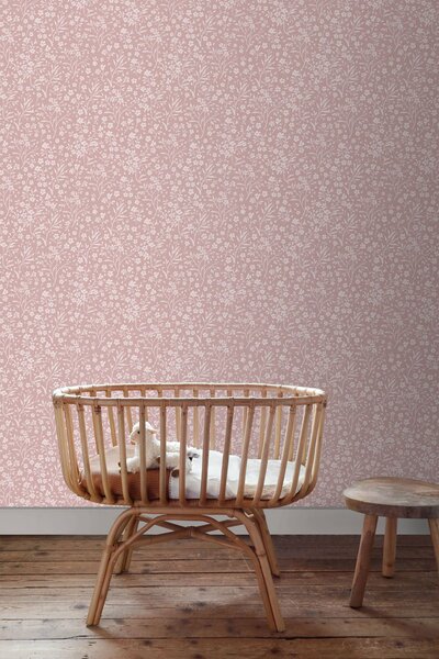 Tapeta s drobnými květinami, starorůžová, 139884, Floral Fever, Esta Home