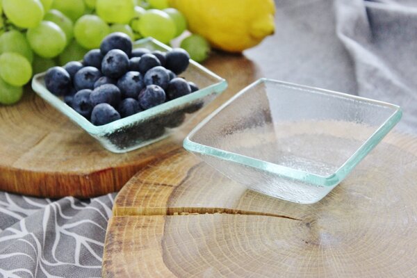 BDK-GLASS Skleněná rautová hluboká miska na máslo 9x9cm - čirá
