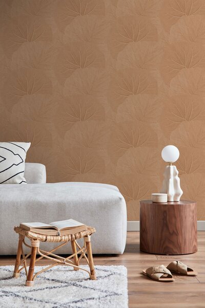 Tapeta s listy, hnědá, 139916, Floral Fever, Esta Home