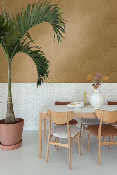 Tapeta s listy, zlato-hnědá, 139914, Floral Fever, Esta Home