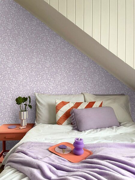 Tapeta s drobnými květinami, fialová, 139883, Floral Fever, Esta Home