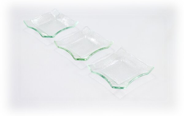 BDK-GLASS Skleněná rautová miska šáteček 10x10cm - čirá