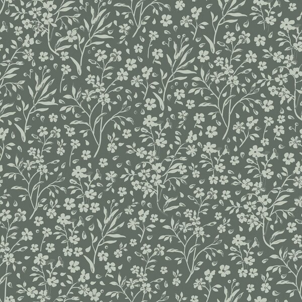 Tapeta s drobnými květinami, zelená, 139878, Floral Fever, Esta Home