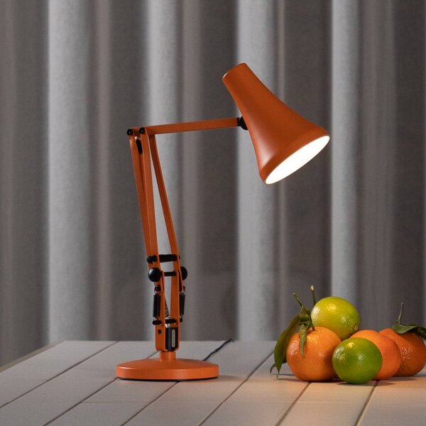 Anglepoise LED stolní lampa 90 MINI VIVID, oranžová, USB, stmívatelný, Žlutá / oranžová, Pracovna / kancelář, Hliník, Industriální design, stojací lampa