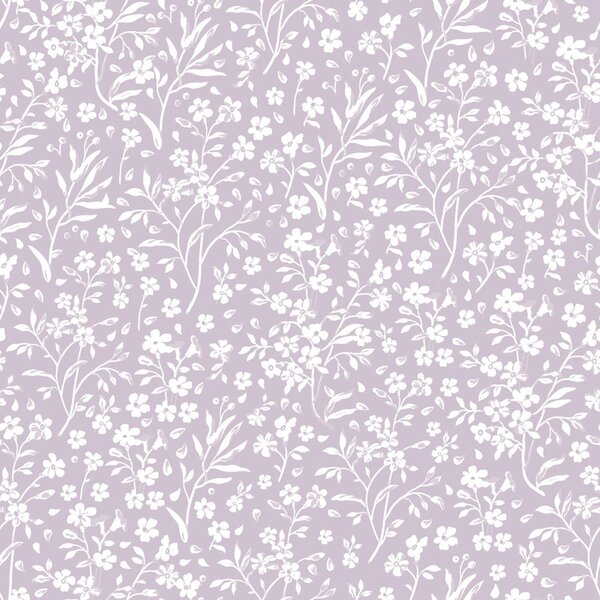 Tapeta s drobnými květinami, fialová, 139883, Floral Fever, Esta Home