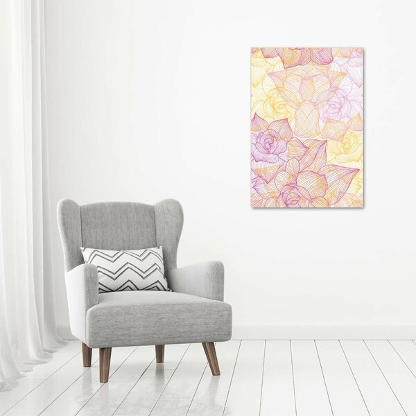 Vertikální Moderní fotoobraz canvas na rámu Barevné květiny ocv-70458266