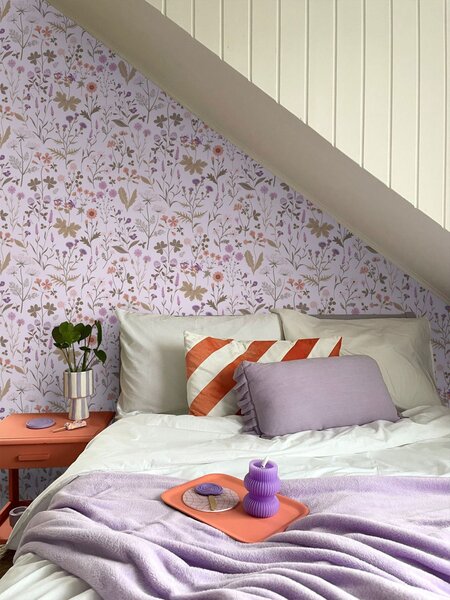 Tapeta s lučními květinami, starorůžová,139756, Floral Fever, Esta Home
