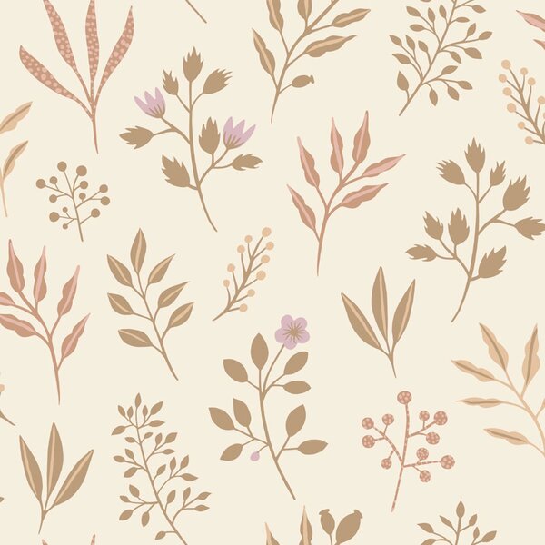 Dětská tapeta s listy, 139738, Floral Fever, Esta Home