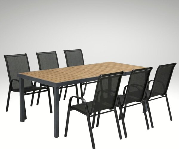 Vikio Venkovní zahradní set 190x90 pro 6 osob přírodní DK303-190P