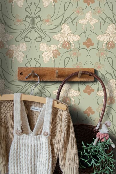 Tapeta s květinami, zelená, 139667, Floral Fever, Esta Home