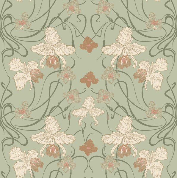 Tapeta s květinami, zelená, 139667, Floral Fever, Esta Home