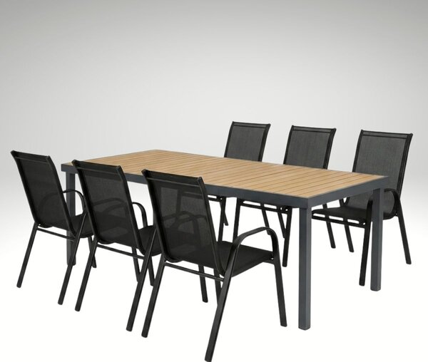 Vikio Venkovní zahradní set 190x90 pro 6 osob přírodní DK303-190P