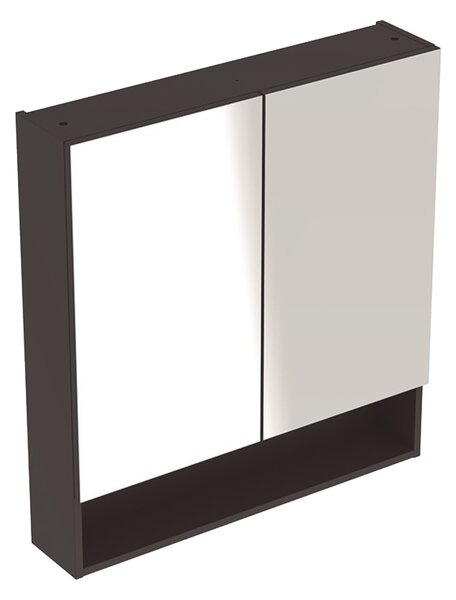 Geberit Selnova Square - Zrcadlová skříňka 850x588x175 mm, 2 dvířka, lávová mat 501.265.00.1