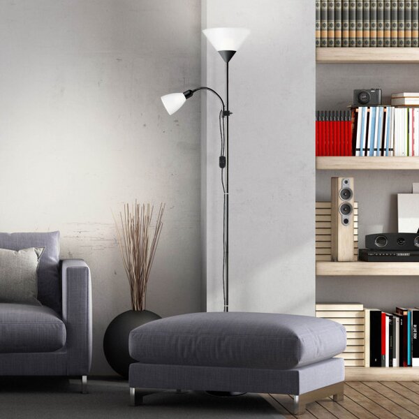 Brilliant 93008/76 Stojanová lampa SPARI ČERNÁ, čtecí rameno