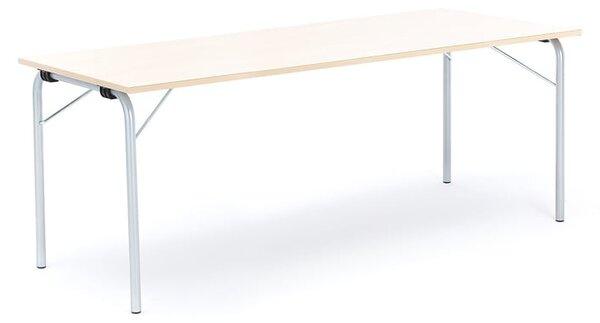 AJ Produkty Skládací stůl NICKE, 1800x700x720 mm, pozinkovaný rám, lamino bříza