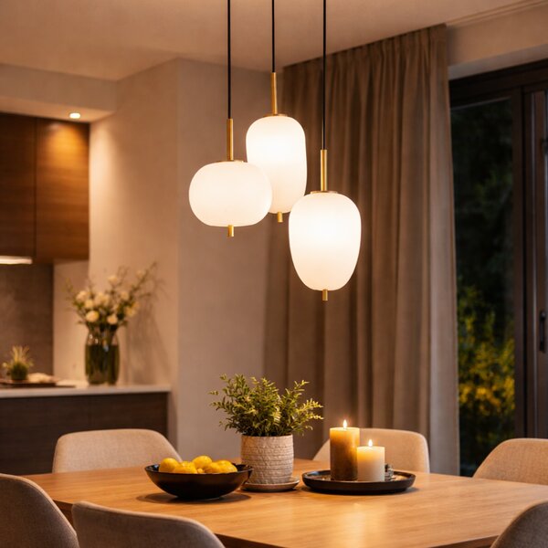 IdealLux 224541 UMILE SP3 závěsné LED svítidlo 50W 3160lm 3000K IP20 černá / mosaz