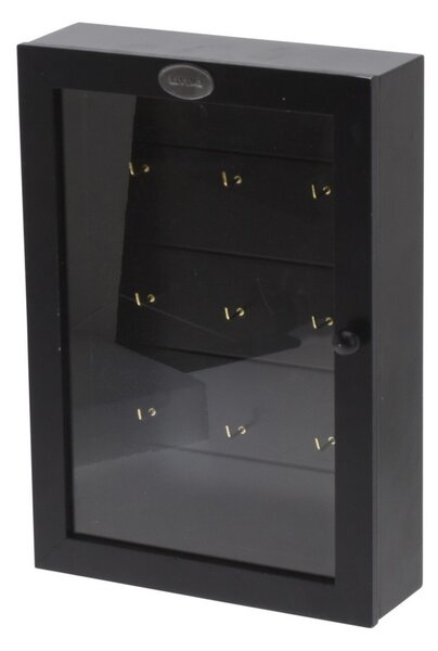 Skříňka na klíče Living černá, 27 x 19 x 6 cm