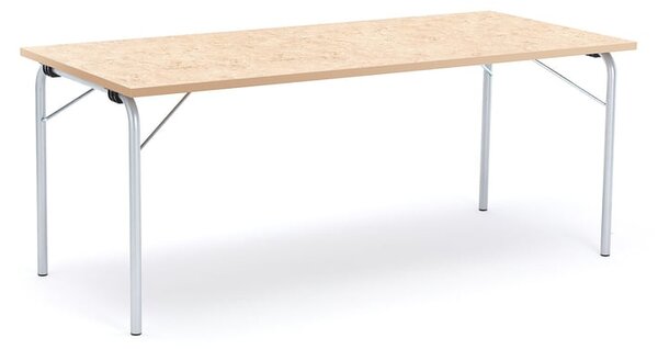 AJ Produkty Skládací stůl NICKE, 1800x800x720 mm, pozinkovaný rám, béžové linoleum
