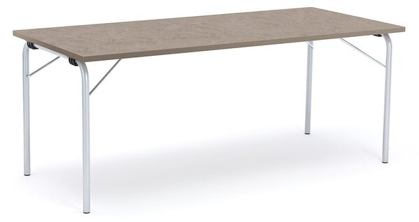 AJ Produkty Skládací stůl NICKE, 1800x800x720 mm, pozinkovaný rám, světle šedé linoleum