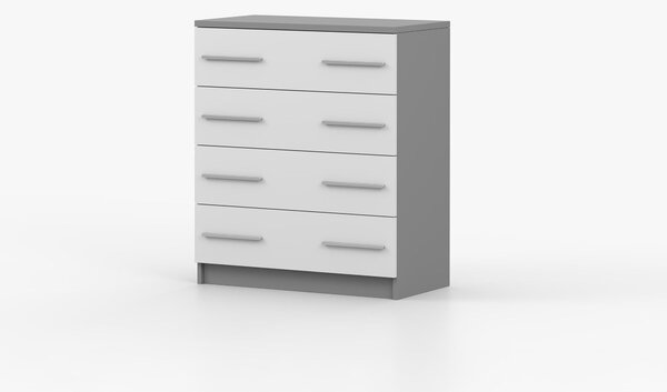 Komoda Oleg II (bílá + šedá). Akce -25%