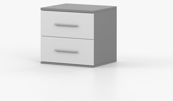 Noční stolek Oleg II (bílá + šedá). Akce -20%