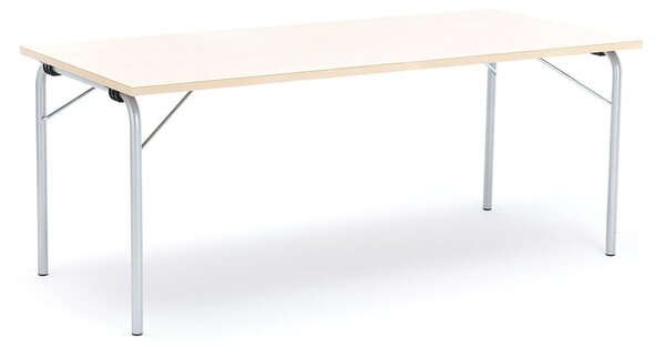 AJ Produkty Skládací stůl NICKE, 1800x800x720 mm, pozinkovaný rám, lamino bříza