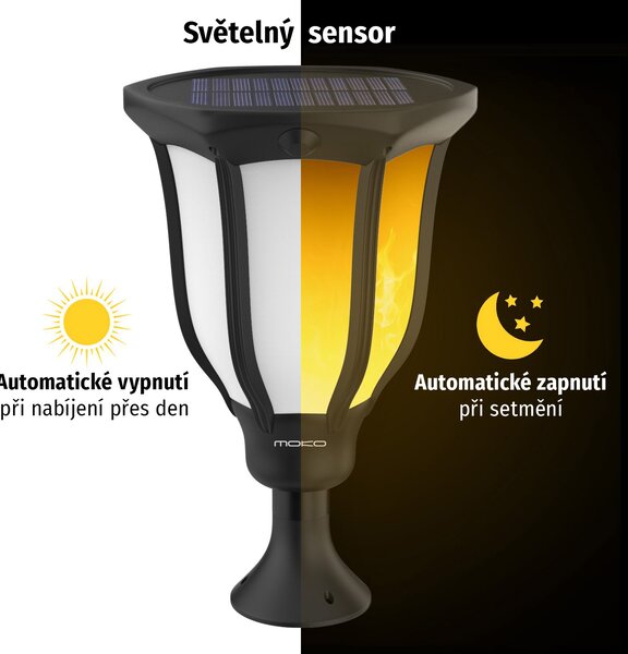 LEDSolar 168 solární venkovní lucerna lampa 1 ks, se senzorem, bezdrátové, iPRO, 1W, teplá barva